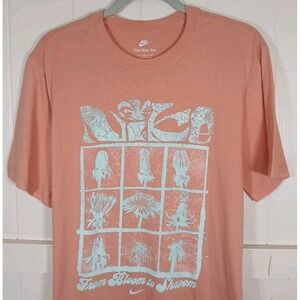 The Nike‎ Tee Shirt From Shroom To Bloom Graphic Men's Large Pink Cotton Top SS